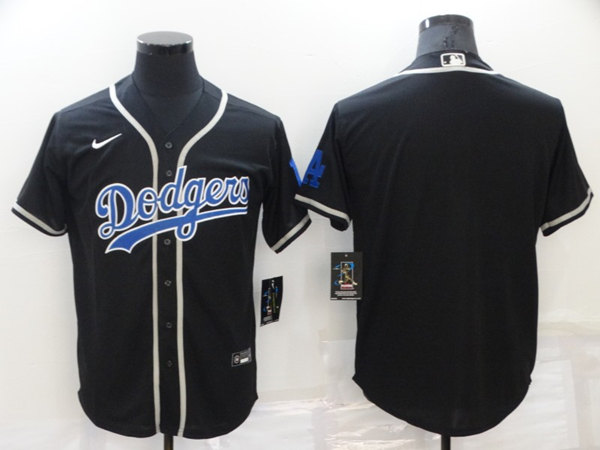 Men's Los Angeles Dodgers Blank Black Cool Base Stitched Baseball Jersey